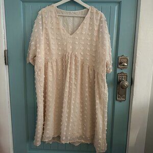 Cream Textured Babydoll Dress / Tunic – Amazon (No Brand) Size XL